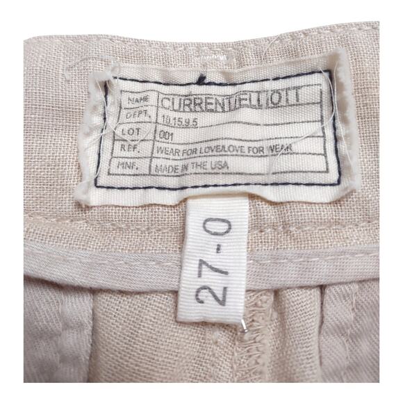 Current Elliott Cropped Buddy Trouser Size 27 Lace Cream Tapered Leg Rolled Hem - Picture 10 of 11